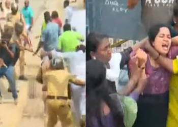 ആലപ്പുഴയില്‍ യൂത്ത് കോൺഗ്രസ് മാർച്ചിൽ സംഘർഷം; പൊലീസിനു നേരെ കല്ലും വടിയും എറിഞ്ഞ് പ്രവർത്തകർ