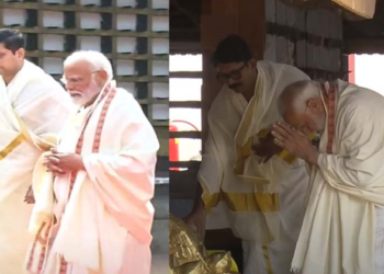 തൃപ്രയാര്‍ ക്ഷേത്രം സന്ദര്‍ശിച്ച് പ്രധാനമന്ത്രി മോദി; കുട്ടികളുടെ വേദ പാരായണം കേട്ട ശേഷം മടക്കം
