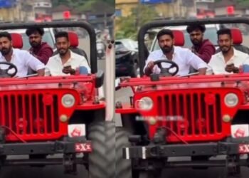 ‘മാസ്സ് ബിജിഎമ്മും സിനിമാ ഡയലോ​ഗും’; നമ്പർ പ്ലേറ്റില്ലാത്ത രൂപമാറ്റം വരുത്തിയ ജീപ്പിൽ സീറ്റ് ബെൽറ്റിടാതെ ആകാശ് തില്ലങ്കേരിയുടെ യാത്ര